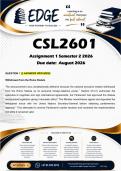 CSL2601 Assignment 1 &lpar;ANSWERS&rpar; Semester 2 2026 - DISTINCTION GUARANTEED