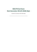 HESI PN Exit Exam&NewLine;Next Generation NCLEX &lpar;NGN&rpar; Style&NewLine;Questions & Answers with Rationales&NewLine;