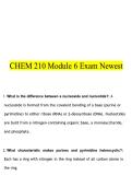 CHEM 210 Biochemistry Module 6 Exam&colon; Questions & Answers Guide