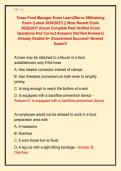 Texas Food Manager Exam Learn2Serve 360training &NewLine;Exam &lpar;Latest 2026&sol;2027&rpar; &vert;&vert; Most Recent Exam &NewLine;2026&vert;2027 Actual Complete Real Verified Exam &NewLine;Questions And Correct Answers &lpar;Verified Answers&rpar; &NewLine;Already Graded A&plus; &vert;Guaranteed Success&excl;&excl; Newest &NewLine;Exam&excl;&excl;&excl;