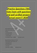 Practice Questions CNA&NewLine;State Exam with questions&NewLine;and well verified answers&NewLine;actual exam&excl;&excl;&excl; 2026