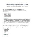 CWB Welding Inspector Level 3 Exam&NewLine;&mdash;Questions and Answers With Rationales &vert; Latest Update&NewLine;