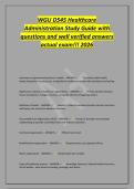 WGU D545 Healthcare&NewLine;Administration Study Guide with&NewLine;questions and well verified answers&NewLine;actual exam&excl;&excl;&excl; 2026
