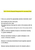 WGU C214 Financial Management &ndash; OA Pre-Assessment Exam Questions & Answers