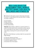 WGU C458 OBJECTIVE ASSESSMENT FINAL NEWEST 2026 TEST BANK&vert; C458 HEALTH&comma; WELLNESS AND FITNESS OA