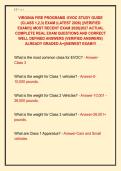 VIRGINIA FIRE PROGRAMS -EVOC STUDY GUIDE &NewLine;&lpar;CLASS 1&comma;2&comma;3&rpar; EXAM &lpar;LATEST 2026&rpar; &vert;&vert;VERIFIED &NewLine;EXAM&excl;&excl;&vert;&vert; MOST RECENT EXAM 2026&vert;2027 ACTUAL &NewLine;COMPLETE REAL EXAM QUESTIONS AND CORRECT &NewLine;WELL DEFINED ANSWERS &lpar;VERIFIED ANSWERS&rpar; &NewLine;ALREADY GRADED A&plus;&vert;&vert;NEWEST EXAM&excl;&excl;&excl;