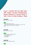 NSG 530 Exam 1 Prep &ndash; Advanced Pathophysiology Review & Verified Q&A  