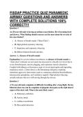 FISDAP PRACTICE QUIZ PARAMEDIC AIRWAY QUESTIONS AND ANSWERS WITH COMPLETE SOLUTIONS 100&percnt; CORRECT&excl;&excl;&excl;