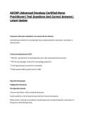 AOCNP &lpar;Advanced Oncology Certified Nurse Practitioner&rpar; Test Questions And Correct Answers&vert; Latest Update