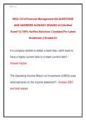 WGU C214 Financial Management OA QUESTIONS &NewLine;AND ANSWERS ALREADY GRADED A&plus;&vert;&vert;Verified &NewLine;Exam&excl;&excl;&excl;&vert;&vert; 100&percnt; Verified Solutions &vert; Updated Per Latest &NewLine;Guidelines &vert;&vert; Graded A&plus; 