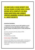 CJE MED SURG II EXAM NEWEST 2026 ACTUAL EXAM&vert; CJE MED SURG II EXAM REVIEW WITH COMPLETE 350 REAL EXAM QUESTIONS AND CORRECT VERIFIED ANSWERS&sol; ALREADY GRADED A&plus; &lpar;MOST RECENT&excl;&excl;&rpar;