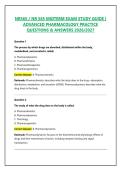 NR565 &sol; NR 565 MIDTERM EXAM STUDY GUIDE &vert; ADVANCED PHARMACOLOGY PRACTICE QUESTIONS & ANSWERS 2026&sol;2027