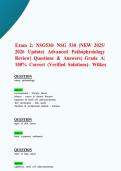 NSG 530 Exam 2 Prep &ndash; Advanced Pathophysiology Review & Verified Answers  