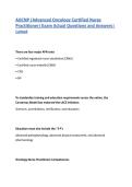 AOCNP &lpar;Advanced Oncology Certified Nurse Practitioner&rpar; Exam Actual Questions and Answers&vert; Latest