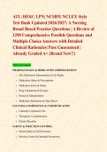 ATI &vert; HESI &vert; LPN&vert; NCSBN&vert; NCLEX Style Test Bank Updated 2026&sol;2027&colon; A Nursing Broad Based Practice Questions &vert; A Review of 1290 Comprehensive Possible Questions and Multiple Choice Answers with Detailed Clinical Rationales&vert; Pass Guaranteed &vert; Already Graded 
