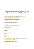 WGU C211 Global Economics for Managers &lpar;OA&rpar; Exam Prep &ndash; Q&A Graded A&plus;