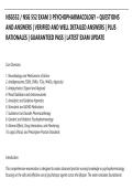 NSG552 &sol; NSG 552 EXAM 3 PSYCHOPHARMACOLOGY &ndash; QUESTIONS&NewLine;AND ANSWERS &vert; VERIFIED AND WELL DETAILED ANSWERS &vert; PLUS&NewLine;RATIONALES &vert; GUARANTEED PASS &vert; LATEST EXAM UPDATE