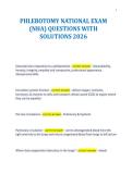 PHLEBOTOMY NATIONAL EXAM&NewLine;&lpar;NHA&rpar; QUESTIONS WITH&NewLine;SOLUTIONS 2026