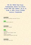 NR 226&sol; NR226 Final Exam&colon; Fundamentals&colon; Patient Care Review &lpar;Latest 2026&sol; 2027 Update&rpar; &vert; Qs & As&vert; Grade A&vert; 100&percnt; Correct &lpar;Verified Answers&rpar;- Chamberlain