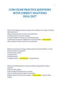 CCMA EXAM PRACTICE QUESTIONS&NewLine;WITH CORRECT SOLUTIONS&NewLine;2026&sol;2027