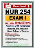 Galen NUR 254 Exam 1 Questions and Answers &NewLine;&lpar;2026&rpar;&comma; Maternal & Pediatric Nursing