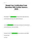 Wound Care Certification Exam&NewLine;Questions With Verified Answers&NewLine;2026&NewLine;