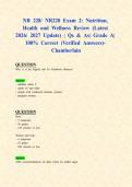 NR 228&sol; NR228 Exam 2&colon; Nutrition&comma; Health and Wellness Review &lpar;Latest 2026&sol; 2027 Update&rpar; &vert; Qs & As&vert; Grade A&vert; 100&percnt; Correct &lpar;Verified Answers&rpar;- Chamberlain
