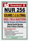 Galen 256 Exams 1 & 2 Mental Health &lpar;2026&rpar; &vert; Package Deal &vert; Graded A&plus;
