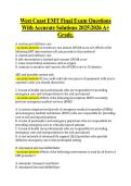 West Coast EMT Final Exam Questions &NewLine;With Accurate Solutions 20252026 A&plus; &NewLine;Grade&period;