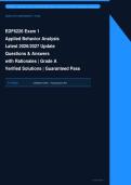 EDF6226 Exam 1 Applied Behavior Analysis Actual Exam 2026&sol;2027 &ndash; 100&percnt; Verified &vert; Detailed Rationales &ndash; Pass Guaranteed &ndash; A&plus; Graded