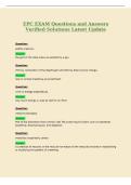 EPC EXAM Questions and Answers&NewLine;Verified Solutions Latest Update