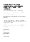 FISDAP CARDIOLOGY EXAM QUESTIIONS AND ANSWERS WITH COMPLETE SOLUTIONS 100&percnt; CORRECT&excl;&excl;&excl;