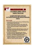 CALIFORNIA SMOG CHECK INSPECTOR EXAM&NewLine;Complete Study Guide 2026&sol;2027&NewLine;200 Verified Questions with Answers & Rationales&NewLine;