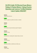 BATES Guide TO Physical Exam History&NewLine;Taking 12 Patient History Taking Practice&NewLine;Questions and Answers Verified Solutions&NewLine;Latest Update 2026&sol;2027