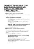 PARAMEDIC TRAUMA FISDAP EXAM QUESTIONS AND ANSWERS WITH COMPLETE SOLUTIONS 100&percnt; CORRECT RATED A&plus;