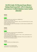 BATES Guide TO Physical Exam History&NewLine;Taking Final Exam KEY APLUS Questions&NewLine;and Answers Verified Solutions Latest Update&NewLine;2026&sol;2027