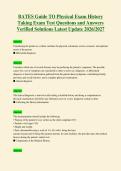BATES Guide TO Physical Exam History&NewLine;Taking Exam Test Questions and Answers&NewLine;Verified Solutions Latest Update 2026&sol;2027