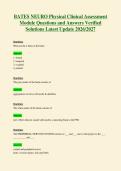BATES NEURO Physical Clinical Assessment&NewLine;Module Questions and Answers Verified&NewLine;Solutions Latest Update 2026&sol;2027