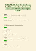 BATES NEURO Physical Medical Module&NewLine;Insights Explanation Exam Questions and&NewLine;Answers Verified Solutions Latest Update&NewLine;2026&sol;2027