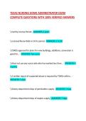 TEXAS NURSING HOME ADMINISTRATOR EXAM COMPLETE QUESTIONS WITH 100&percnt; VERIFIED ANSWERS
