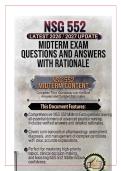 NSG 552 &ndash; Midterm Exam Questions and Answers with Rationale 2026&sol;2027 