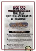 NSG 552 Exams Questions and Answers Package Bundle
