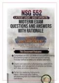 NSG 552 Exams Questions and Answers Package Bundle