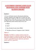 AANP PMHNP CERTIFICATION EXAM QUESTIONS AND ANSWERS WITH RATIONS 2026&sol;2027