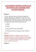 AANP PMHNP CERTIFICATION EXAM QUESTIONS AND ANSWERS WITH RATIONS 2026&sol;2027