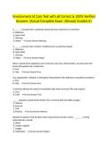 Environment of Care Test with all Correct & 100&percnt; Verified Answers &vert;Actual Complete Exam &vert;Already Graded A&plus;