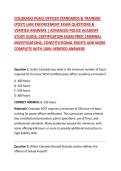 COLORADO PEACE OFFICER STANDARDS & TRAINING &lpar;POST&rpar; LAW ENFORCEMENT EXAM QUESTIONS & VERIFIED ANSWERS &vert; ADVANCED POLICE ACADEMY STUDY GUIDE&comma; CERTIFICATION EXAM PREP&comma; CRIMINAL INVESTIGATIONS&comma; CONSTITUTIONAL RIGHTS AND MORE COMPLETE WITH 100&percnt; VERIFIED ANSWER