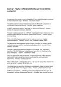 BUS 321 FINAL EXAM QUESTIONS WITH VERIFIED ANSWERS