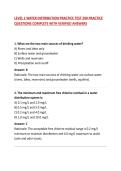 LEVEL 1 WATER DISTRIBUTION PRACTICE TEST 200 PRACTICE QUESTIONS COMPLETE WITH VERIFIED ANSWERS