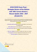 ACSA NCSO Exam Prep &vert; Strategies Review of Key Quizzes with 100&percnt; Correct Answers &vert; Newest Update 2026 &ndash; 2027 &lpar;Graded A&plus;&rpar;&NewLine;